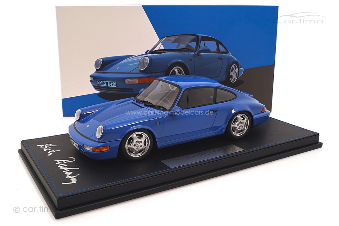 Porsche 911 (964) Carrera RS Maritimblau Originalsignatur Dieter Röscheisen car.tima 1:18