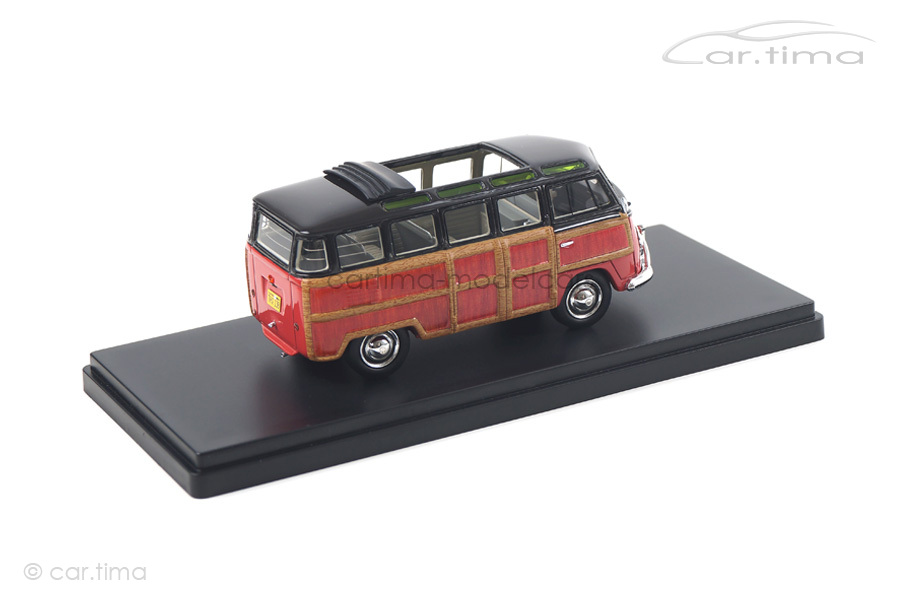 "VW T1 Samba ""Woody"" schwarz/rot Schuco 1:43 450894300"