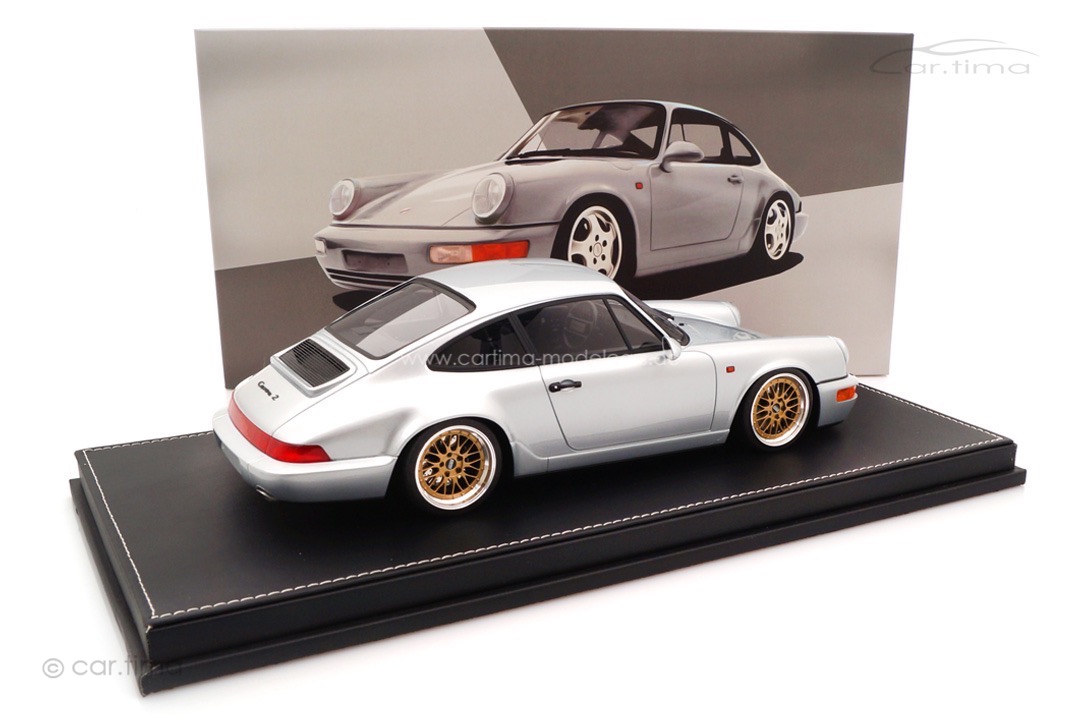 Porsche 911 (964) Carrera 2 Polarsilber BBS Le Mans Alufelgen car.tima CUSTOMIZED 1:18