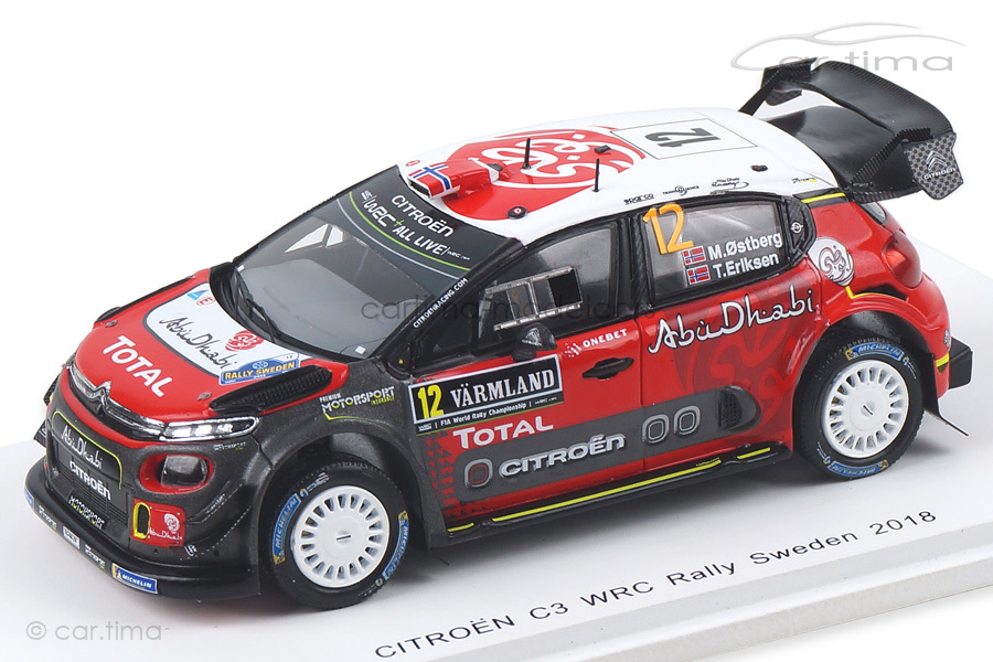 Citroen C3 WRC Rally Sweden 2018 Ostberg/Eriksen Spark 1:43 S5965