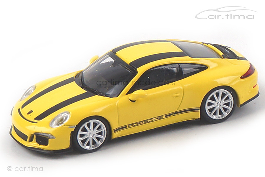Porsche 911 (991) R Racinggelb/Dekorstreifen schwarz Minichamps 1:87 870066222