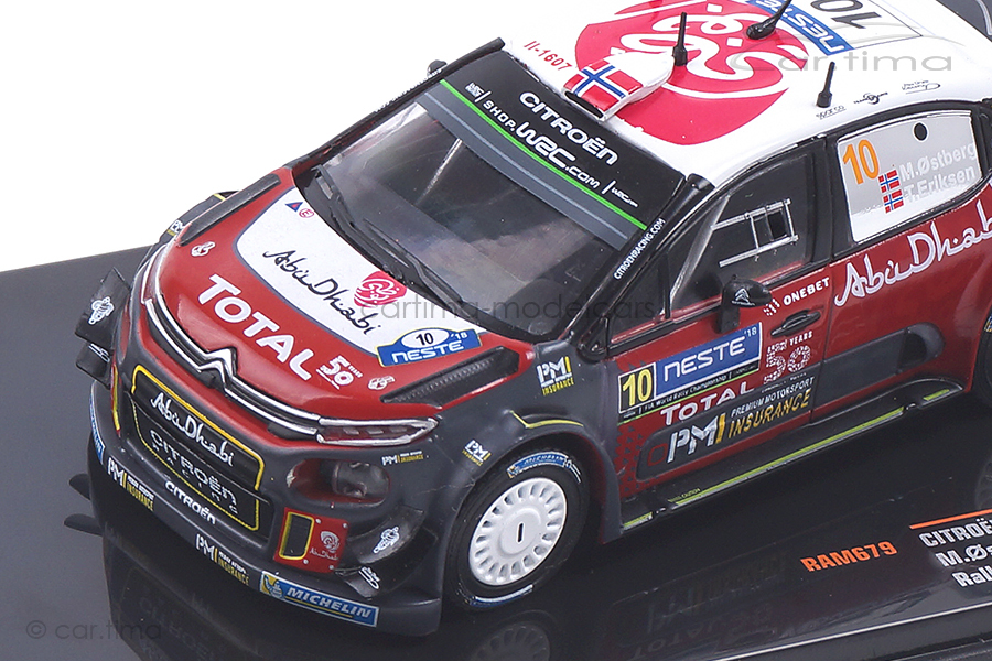 Citroen C3 WRC Finnland Rallye 2018 Ostberg/Eriksen IXO 1:43 RAM679