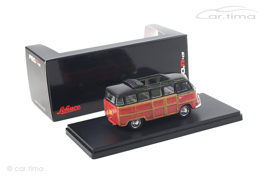 "VW T1 Samba ""Woody"" schwarz/rot Schuco 1:43 450894300"