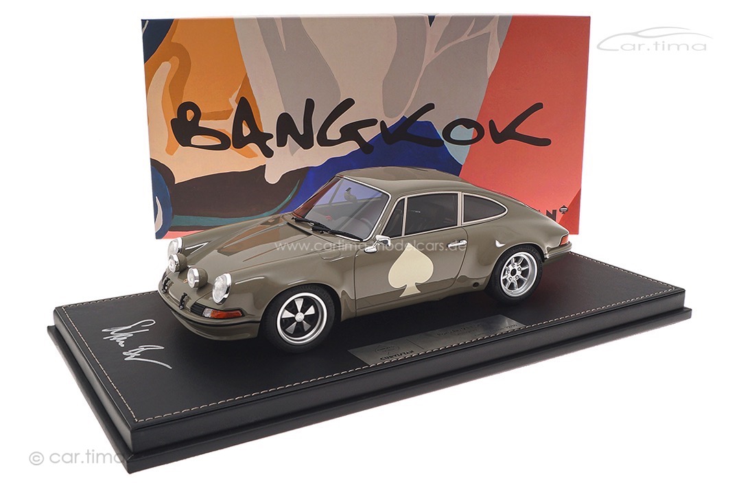 Porsche 911 ST Steingrau Curvistan Bangkok Originalsignatur Stefan Bogner car.tima 1:18