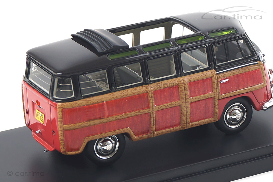"VW T1 Samba ""Woody"" schwarz/rot Schuco 1:43 450894300"