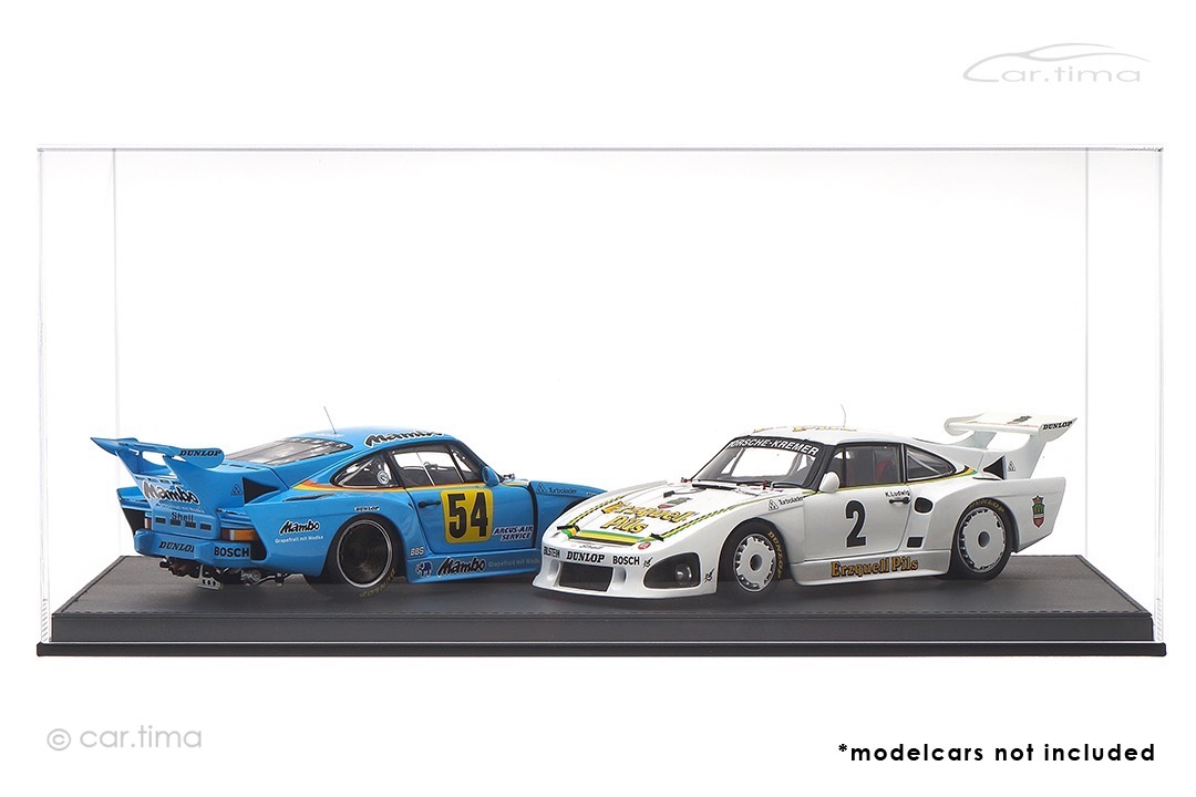 Vitrine/Showcase Leder Optik schwarz 45,5cm x 24,8cm x 20,8cm (L/B/H) car.tima EXCLUSIVE 1:12