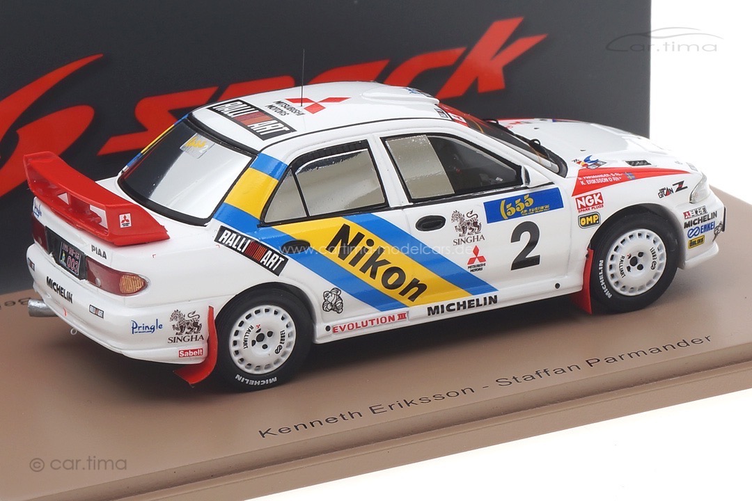 Mitsubishi Lancer EVOLUTION III Winner Rallye Hong Kong 1995 Eriksson/Parmander Spark 1:43 S6507