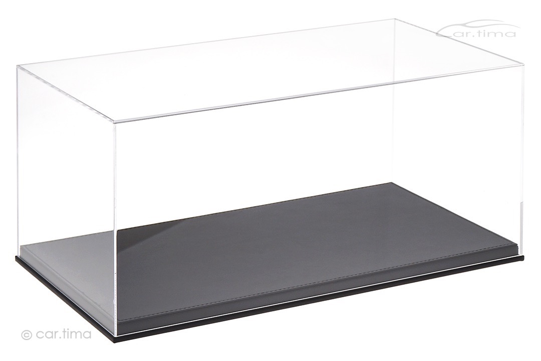 Vitrine/Showcase Leder Optik schwarz 45,5cm x 24,8cm x 20,8cm (L/B/H) car.tima EXCLUSIVE 1:12