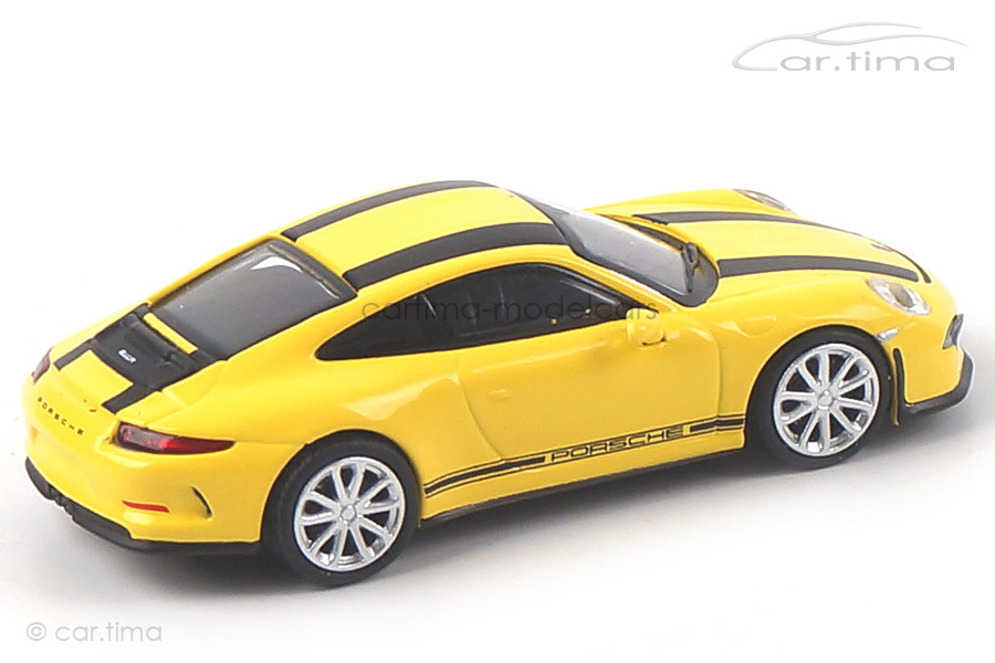 Porsche 911 (991) R Racinggelb/Dekorstreifen schwarz Minichamps 1:87 870066222