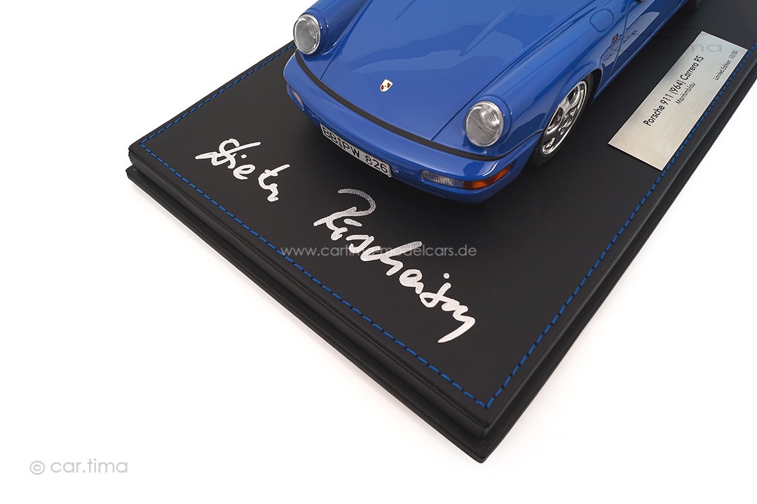Porsche 911 (964) Carrera RS Maritimblau Originalsignatur Dieter Röscheisen car.tima 1:18