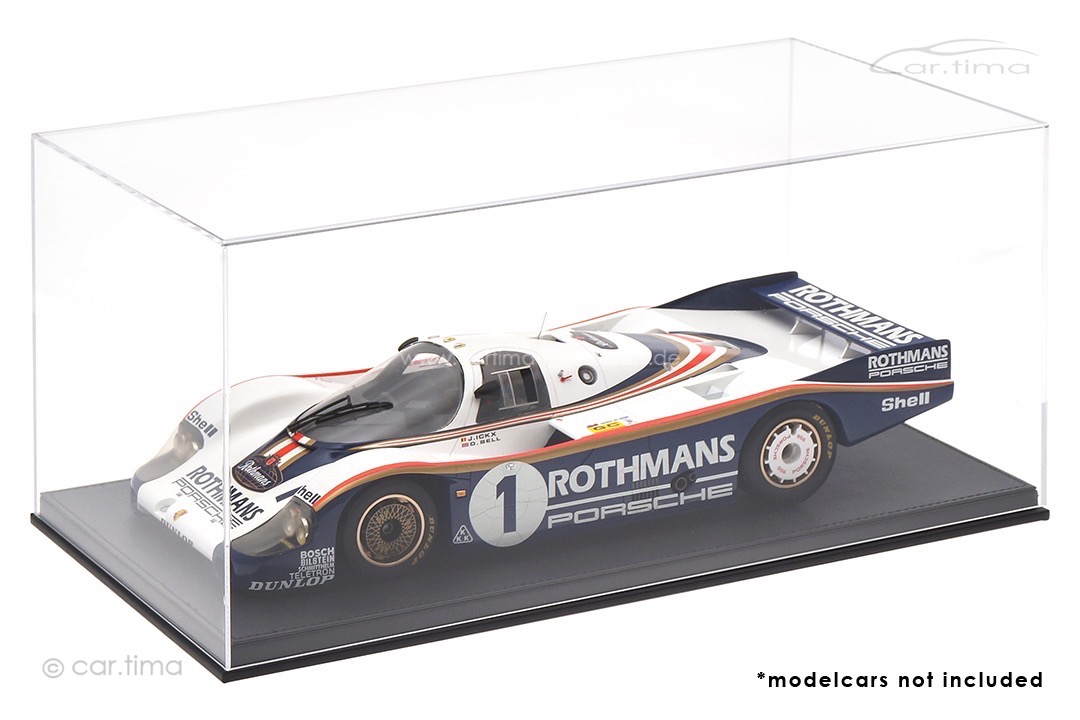 Vitrine/Showcase Leder Optik schwarz 45,5cm x 24,8cm x 20,8cm (L/B/H) car.tima EXCLUSIVE 1:12